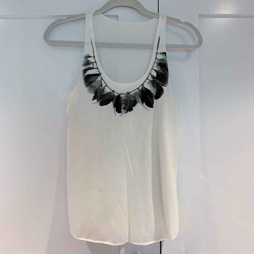 Feather print racer back tank